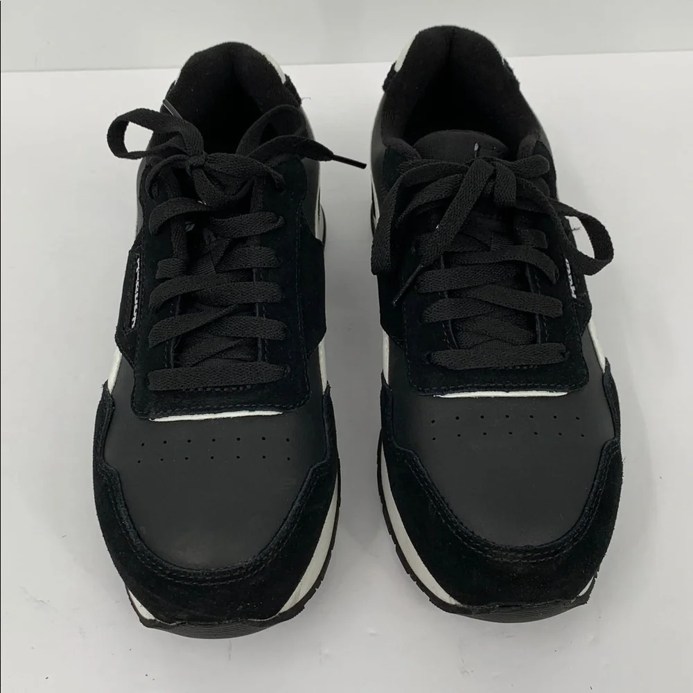 Reebok Harman Work sneakers black leather composite safety toe tie men 7 WIDE